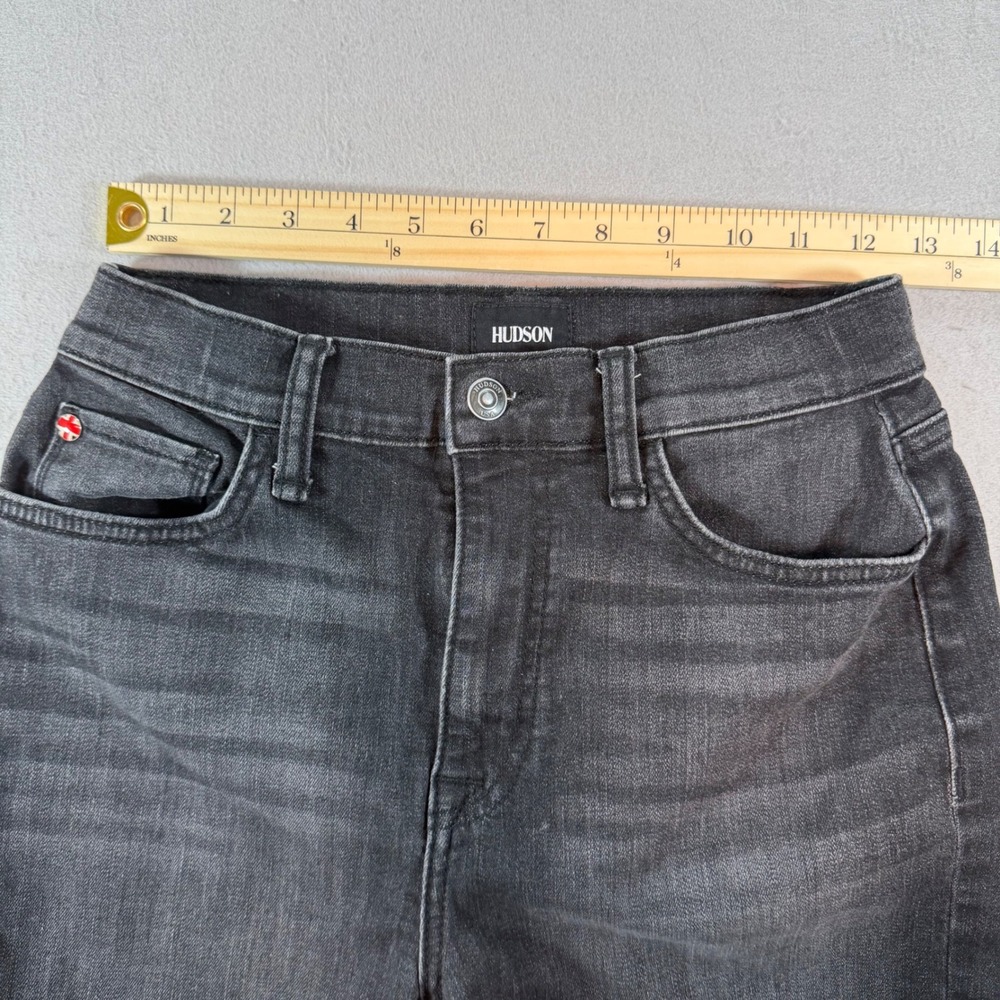 Hudson Noa High Rise Cutoff Shorts Womens 26 Black Wash Frayed Hem Denim - Picture 8 of 11